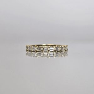 Emerald Cut Diamond Half Eternity Band