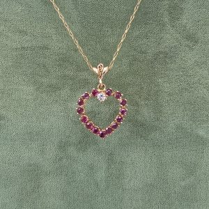 Estate Ruby Heart Pendant
