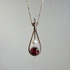 Ruby and Pearl Pendant