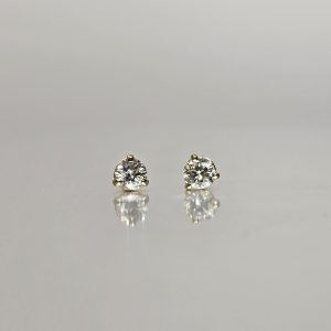 Yellow Gold Martini Set Diamond Earrings