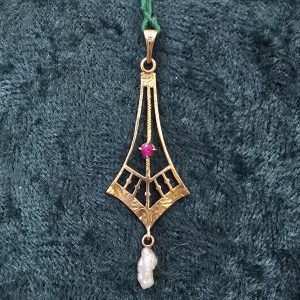 Estate Ruby and Pearl Lavalier