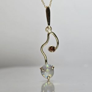 Diamond and Opal Pendant