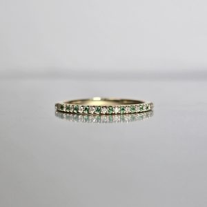 Diamond and Emerald Gold Band