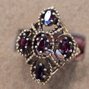 Estate 5 Stone Garnet Ring
