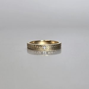 Wheat Engraved Gold Band