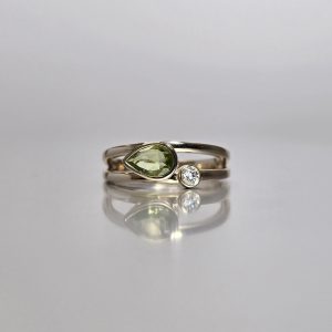 Peridot and Diamond Ring