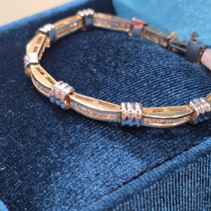 Estate Two-Tone Channel Set Tennis Bracelet