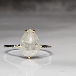 White Rose Cut Diamond Ring