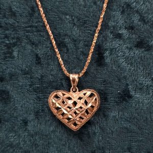 Estate Rose Heart Necklace