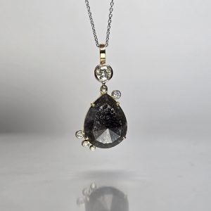 Black and White Diamond Pendant