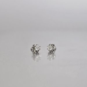 White Gold Diamond Buttercup Studs