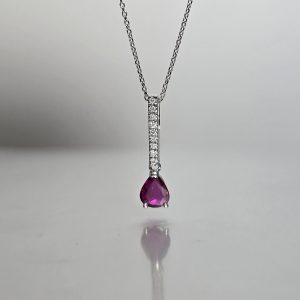 Ruby & Diamond Drop Pendant