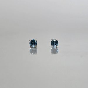 Blue Diamond Stud Earrings