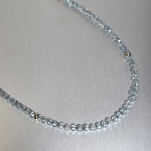 S&K Blue Topaz Bead Necklace