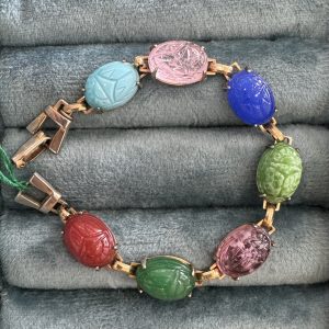 Estate Hand Carved Scarab Bracelet