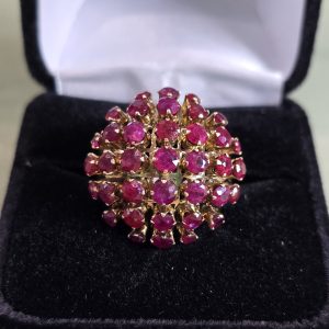 Estate Large Ruby Cluster Ring