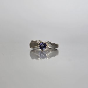 Molten Silver Iolite Ring