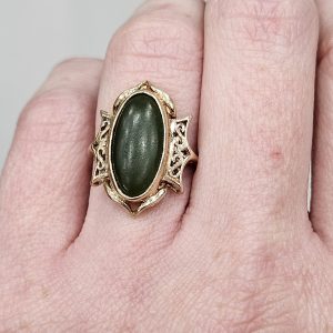 Estate Jade Filigree Ring