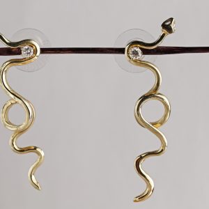 14k Gold Snake Earrings