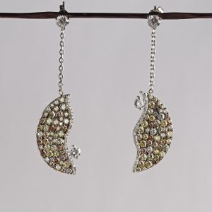 Ying/Yang Diamond Drop Earrings