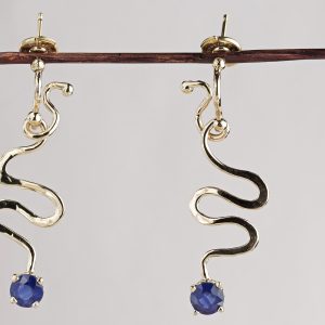 Squiggle Sapphire Earrings
