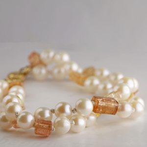 Imperial Topaz and Pearl Bracelet