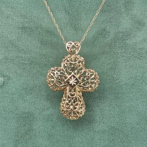 Estate Filigree Cross Pendant