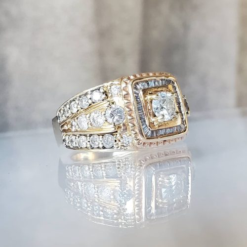 Hand carved horse head engagement ring in a tessellation design created in 14k white gold with sapphire and diamond accented eyes. Made by Katherine Spencer in Morgantown, West Virginia USA