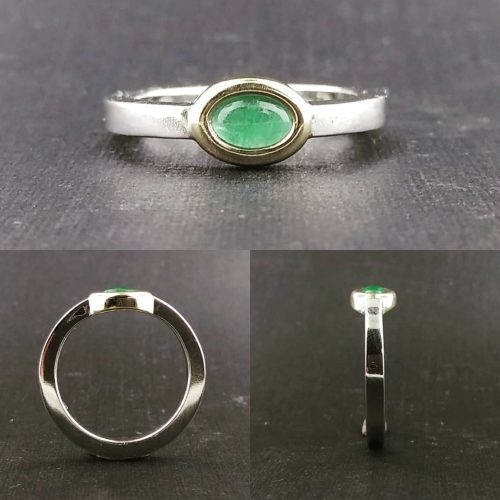 14k white gold men's hammered groove band with a sapphire and diamond accented engagement ring set in 14k white gold