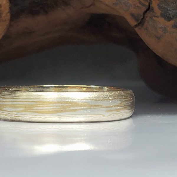 Mokume Gane men's Wedding Band. Created by Katherine Spencer in Morgantown, West Virginia, USA