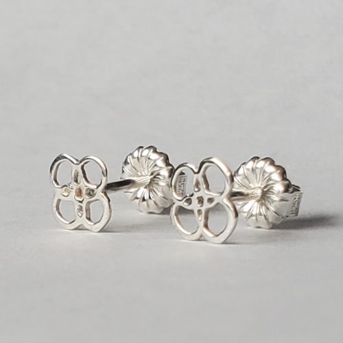 Hand crafted Celtic Knot 14k white gold studs.